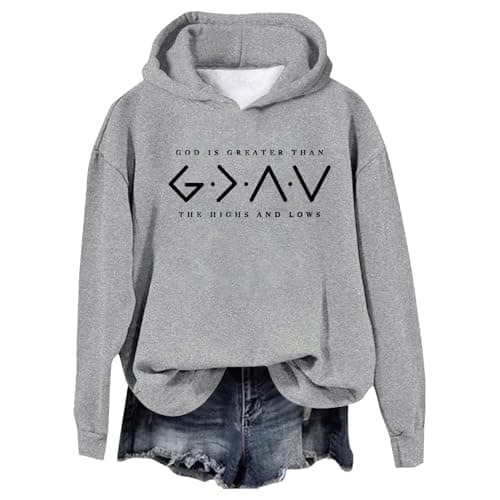 Image of God is Greater Than The Highs and Lows Women's Long Sleeve Graphic Sweatshirt, gray, M