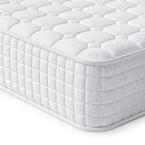 Image of Vesgantti 3FT Single Mattress, 10 Inch Hybrid Mattress with Breathable Memory Foam and Individually Pocket Spring - Medium Firm, White