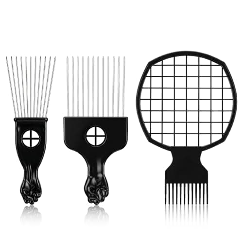 Image of Guduling 3 Pcs Twist Comb,Hair Sponges for Black Men,Afro Curls Hair Pick and Twist Comb for Men Women Wig Braid,Curly Hairs Detangling,Styling and Lifting(Black)