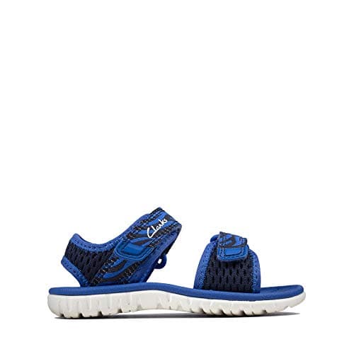 Image of Clarks Surfing Tide Toddler Textile Sandals In Wide Fit Size 5½