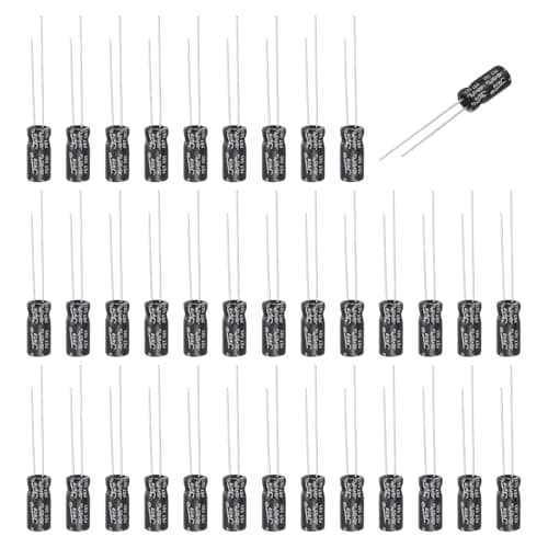 Image of sourcing map 40 Pcs 10uF 50V Non-Polarized Electrolytic Capacitor, 5x11mm Non-Polar Upgrade Capacitors for Audio Tweeter Speaker Crossover Frequency Divider Amplifier, Black