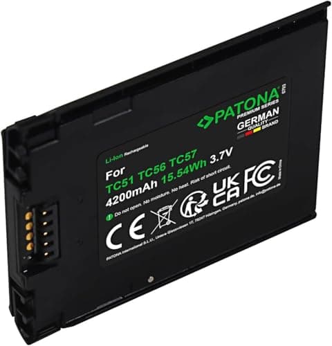 Image of PATONA Premium Battery for Zebra TC51, TC52, TC56, TC57 | Replacement for Zebra BTRY-TC51-43HC1-01 | 3.7 Volt, 4200mAh, 15.54Wh | Type: Li-Ion | Barcode Handheld Scanner | High Quality Replacement