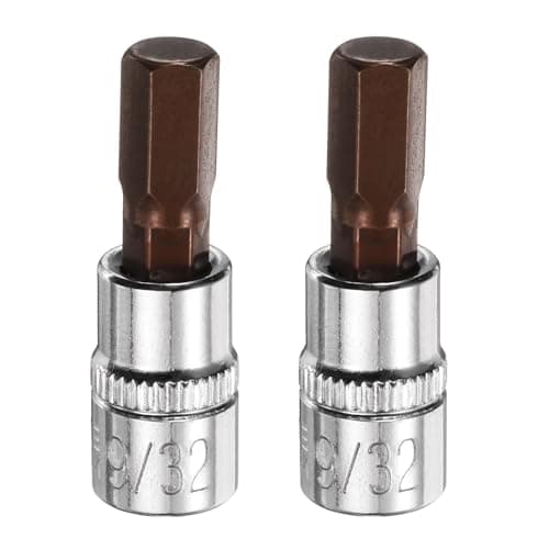 Image of sourcing map 2pcs 9/32" Hex Bit Socket 1/4" Square Drive SAE Extension Impact Bit Power Nut Driver Set S2 & CR-V Steel Socket Ratchet Wrench Bits