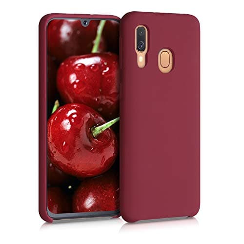 Image of kwmobile Case for Samsung Galaxy A40 Case - Soft Cover - Shockproof Silicone - Wireless Charging Rhubarb Red