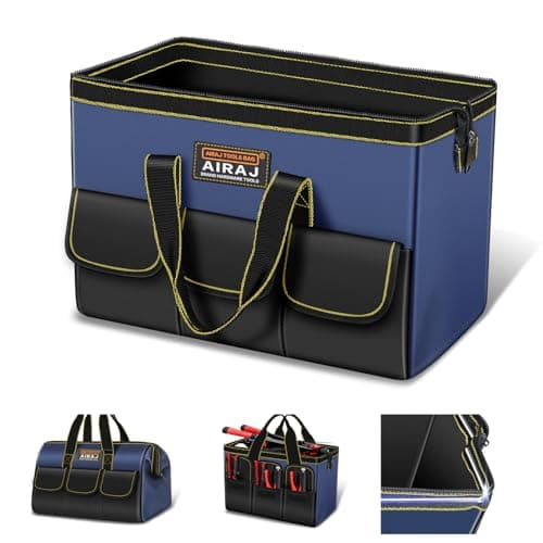 Image of Tool Bag | AIRAJ 16 In Small Tool Bag | Wide Mouth Tool Bags for Men and Women | 37×21×26 cm | Tool Organizer for Home Repairs,Garage Storage,Professional Work | Portable Tool Box