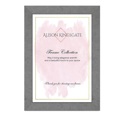 Image of Alison Kingsgate Modern 50X40CM Grey Marble Photo Frame-Engineered Wood Picture Frames with Shatterproof Perspex - Ideal for Certificates -Wall Mount or Tabletop - Multiple Sizes & Colours Available