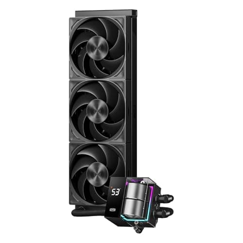 Image of PCCOOLER AIO Liquid Cooler - Pack of 3 F5 R120 Fans - 360 mm Liquid Cooling Compatible with AM4, AM5, Intel LGA 115X/1200/1700/1851/20XX Water Cooler (DS360 Pro Digital BK)