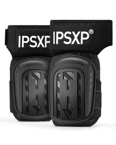 Image of IPSXP Professional Knee Pads for Work,Gardening & Construction Knee Pads for Men and Women with Thick Double Gel Cushion, Strong Adjustable Non-Slip Straps(Black)