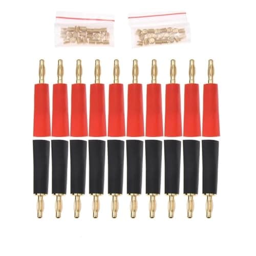 Image of ZDVHOMCB YT 20pcs Gold Plated 4mm Jack Connector for Speaker Cable Wire Connector Red & Black