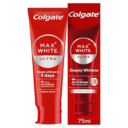 Image of Colgate Max White Ultra Active Foam Whitening Toothpaste 75ml - Deeply whitens in just 3 Days - Removes deep-Set Stains - Warming Sensation and Rich Foam - Enamel Safe for Daily use