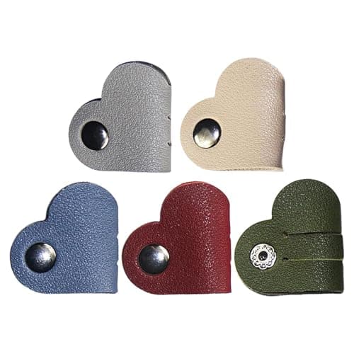 Image of Cord Organizer - PU Leather, Standard Size Cable Ties Durable And Stylish | Heart-Shaped Cable Straps For Wire Management And Travel, Cord Organizer For Data Cables, Headphone Cables, Chargers, Office