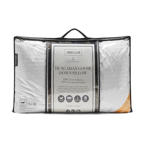 Image of BLOOM BLENDS Hungarian Goose Down Pillow – 100% Goose Down Filling, 100% Cotton Cover | Soft Luxury Bed Pillow 48x74 cm | Hotel-Quality Comfort (1)