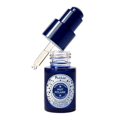 Image of Polåar - Polar Night Revitalizing Elixir with Boreal Algae - Anti-Aging, Anti-Wrinkles and Fine Lines Night Care - Smoothing and Detoxifying Serum - 99% Naturalness, Vegan, Made in France - 15 ml