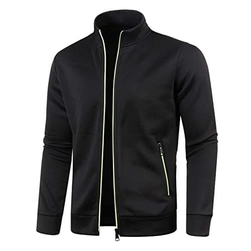 Image of Men's Sweatshirt Track Jackets Full Zip Tops Casual Slim Fit Coat Workout Running Athletic Active Lightweight Jacket With Pockets, S-5XL