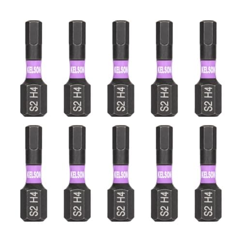Image of KELSON 10pcs 4mm Hex 25mm H4 Impact Rated Screwdriver Bits 1/4" Universal