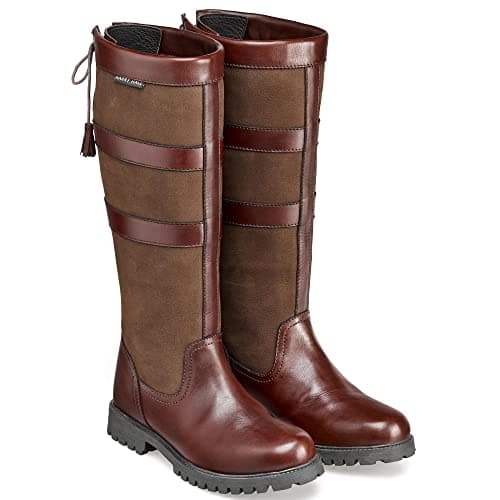 Image of Harry Hall Denton Long Country Boot - Water Resistant, Easy Slip-On, Leather Care - Ideal for Yard Work & Dog Walking- Size 4