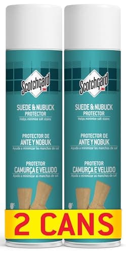Image of Scotchgard Suede & Nubuck Protector, 2 Cans x 400ml each - Water Repellent Spray, Helps Minimize Salt Stains - For Boots, Shoes, Coats, Gloves & More