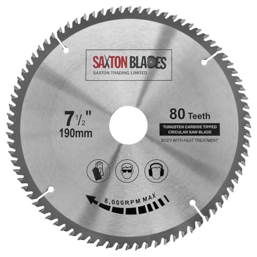 Image of TCT19080T Saxton TCT Circular Wood Saw Blade 190mm x 30mm x bore x 80T for Bosch Makita Dewalt