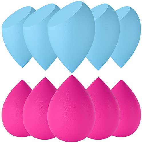 Image of Korintin Makeup Sponge, Beauty Blenders 10 PCS, Washable Non Latex Foundation Sponge, Use Dry and Wet Both, for Liquid, Cream and Powder, Gift for Women (10)