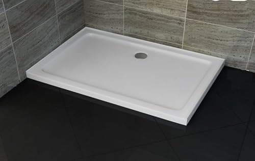 Image of Slimline Shower Tray Stone Square Rectangle for Shower Enclosure with Waste 30mm Low Profile (1100 x 700mm)