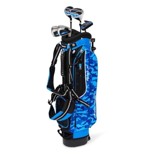 Image of Benross Junior Aero Golf Package Set Age 11‑13 – 5‑Piece Kids Golf Club Set with Stand Bag, Lightweight Graphite Shafts & Headcovers – Blue