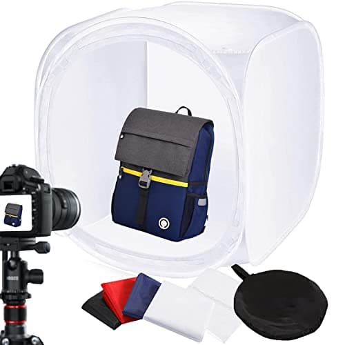 Image of BOLLUMA Photo Light Box 80cm, Professional Portable Studio Shooting Tent 32 inch with 4 Colour Backdrops and Carry Bag, Light Cube Diffusion Soft Box Kit for Product Model Photography