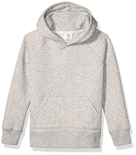 Image of Amazon Essentials Girls' Pullover Hoodie Sweatshirt, Light Grey Heather, 3 Years