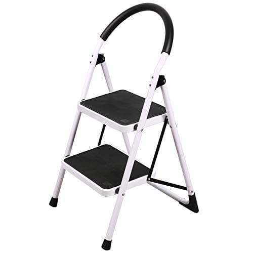 Image of REDCAMP Folding 2 Step Ladder with Handrails,Heavy Duty Kitchen Steps Stool for with Anti-Slip Feet & Sturdy Frame,Ideal for Adults Elderly Home Office,Holds 330 lbs