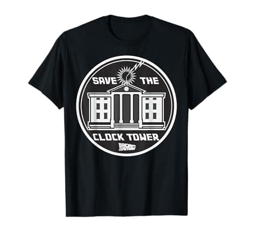 Image of Back to the Future Clock Tower Circle Logo T-Shirt