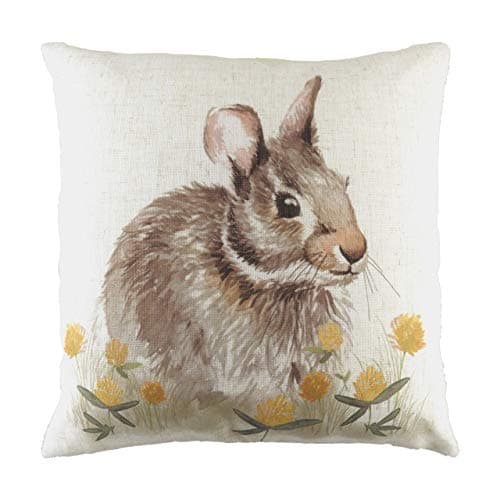 Image of Evans Lichfield Woodland Hare Cushion Cover, White, 43 x 43cm
