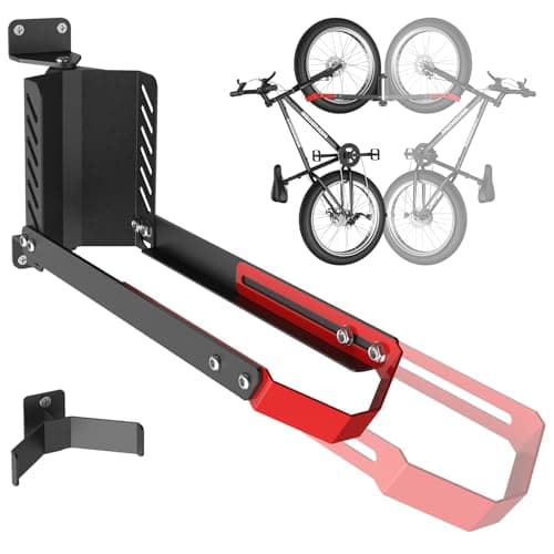 Image of High Quality Swivel Bike Wall Mount, 160° Swivel Holds up to 110lbs, No-Lift Bike Rack Wall, Adjustable Foldable Wall Rack for Space-Saving, Fits 20"-29" Tyres,Bike Storage Rack for Garage and Indoor