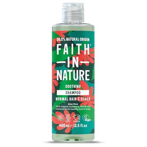 Image of Faith In Nature Organic Aloe Vera Shampoo, Soothing for Normal Hair & Scalp, Vegan & Cruelty Free, No SLS, Silicones or Parabens, 400ml