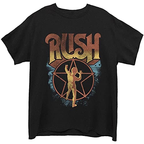 Image of Rush Starman Printed Logo Cotton T-Shirt Black XL