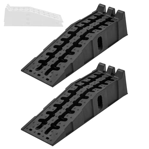 Image of KATSU 2 PCs Plastic Car Ramps Stackable 7 Ton Heavy Duty Garage Ramps for Lifting Automotive Vehicles Workshop Car Service and Repair