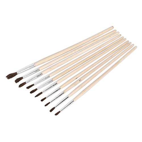 Image of Sealey Pb2 Touch-Up Paint Brush Assortment 10Pc Wooden Handle