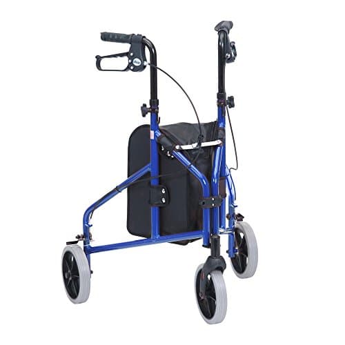 Image of Drive Devilbiss TW008B Ultralight Aluminium Blue Tri-Walker with Vinyl Bag