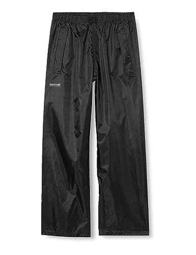 Image of Regatta Kids Stormbreak Waterproof Overtrousers Lightweight Breathable Rain Protection Black