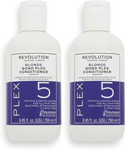 Image of Revolution Beauty London Revolution Haircare London Blonde Plex 5, Bond Plex Conditioner, Hair Conditioner for Blondes, 250 ml (Pack of 2)