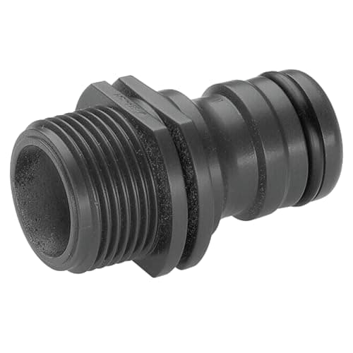 Image of GARDENA Profi System Universal Adapter: Adapter for connecting irrigation devices to the Profi System, 26.5 mm (G 3/4") male threads (2821-20), N.d, Black