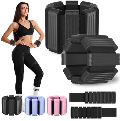 Image of Giiyr Ankle Weights for Women Men,Adjustable Wrist Weights Set of 2(1lb Each),Wearable leg weights/arm weights，Wrist & Ankle Weights Bracelet for Yoga,Pilates,Running, Fitness,Physical Therapy (Black)
