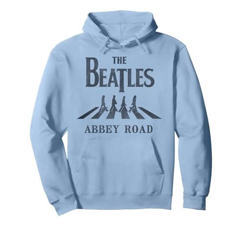 Image of The Beatles - Abbey Road Silhouette Hoodie Pullover Hoodie, Adult Unisex, Dusty Blue, Large