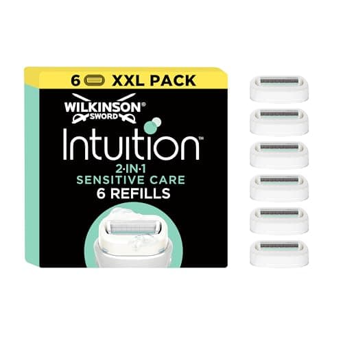 Image of Wilkinson Sword Intuition Sensitive Care Women's Razor Blade Refills, Pack of 6, Enriched with Aloe Vera & Vitamin E
