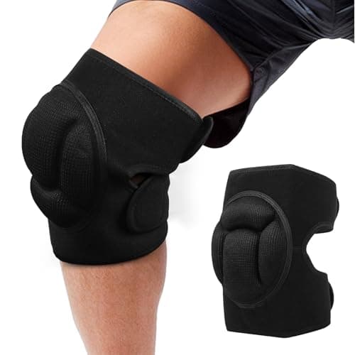 Image of Aoyfuwell 1 PairKnee Pads Work, Kneepads for Work Knee Pads for Men Women, 20MM Thick Anti-Slip Collision Avoidance Garden Knee Pad Gardening House Cleaning Construction Flooring Sports（black）