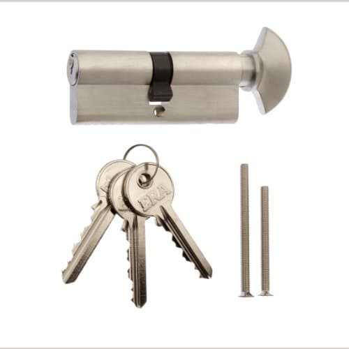 Image of ERA 4106-51 40 x 40mm 6-Pin Euro Profile Cylinder and Thumbturn - Satin, Grey