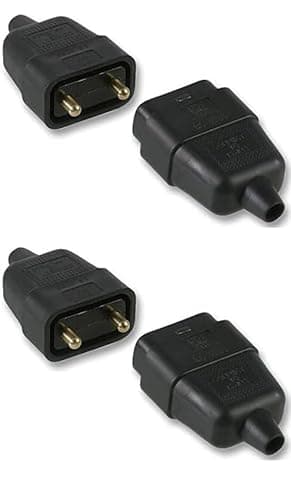 Image of fiXte 2 Pin 10 Amp In line Impact Resistant Mains Appliance Connector in Black (2)