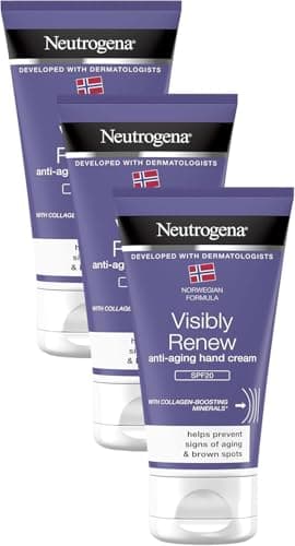 Image of Neutrogena Norwegian Formula Anti-Age Hand Cream with SPF20 (3 x 75 ml), Hand Lotion with Fast-Absorbing Texture, Provides Intense Hydration and Helps Restore Skin's Suppleness