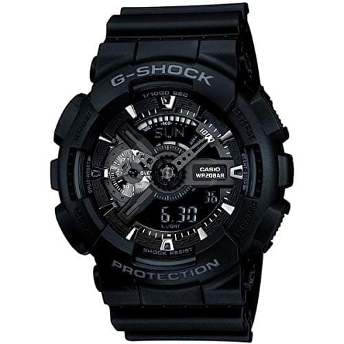 Image of Casio Gents 51.00mm Quartz Watch with Black Analogue - Digital dial and Black Plastic/Resin Strap Strap GA-110-1BER