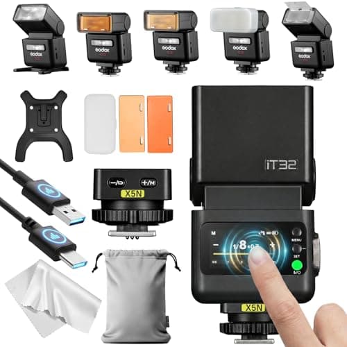 Image of Godox iT32 TTL Mini Camera Flash with X5-N Flash Trigger, 2.4G HSS 1/8000s TTL Wireless Flash, Compatible with Nikon Z5II Z6III Z8 Z50II Z30 D850 Z5 Z50 ZFC Z6II Z9 Z7 D5600 D750