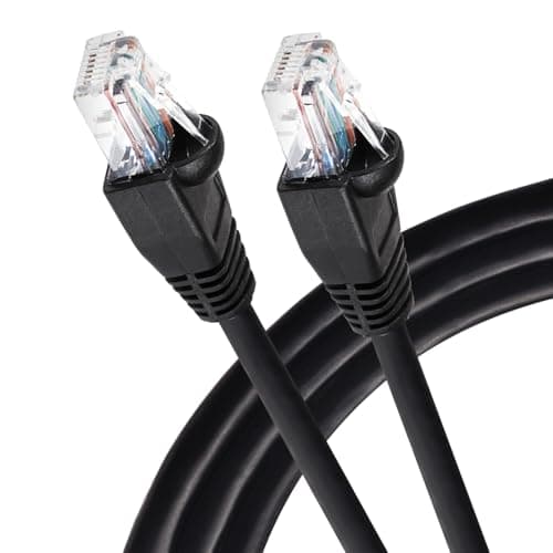 Image of Maplin Ethernet Cable 3M Black, CAT6 Gigabit UTP LAN Network Cable RJ45 High-Speed 10Gbps Compatible with Laptop, PC, PS4, PS5, Xbox, Switch, Modem, Router, Smart TV, Printer, Sky Box, WiFi Extender