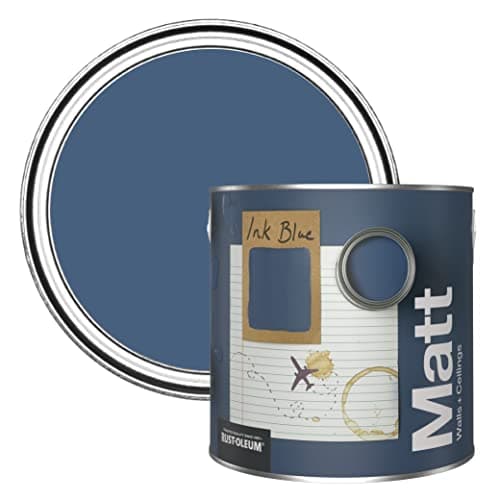 Image of Rust-Oleum Colours Matt Emulsion Wall and Ceiling Paint - Ink Blue 2.5L